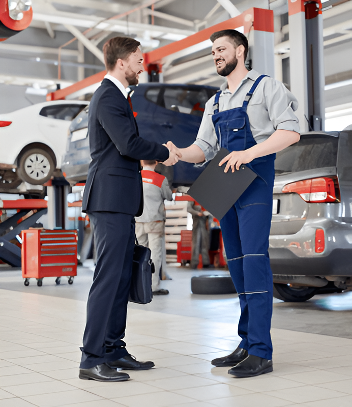 Person using tablet in car